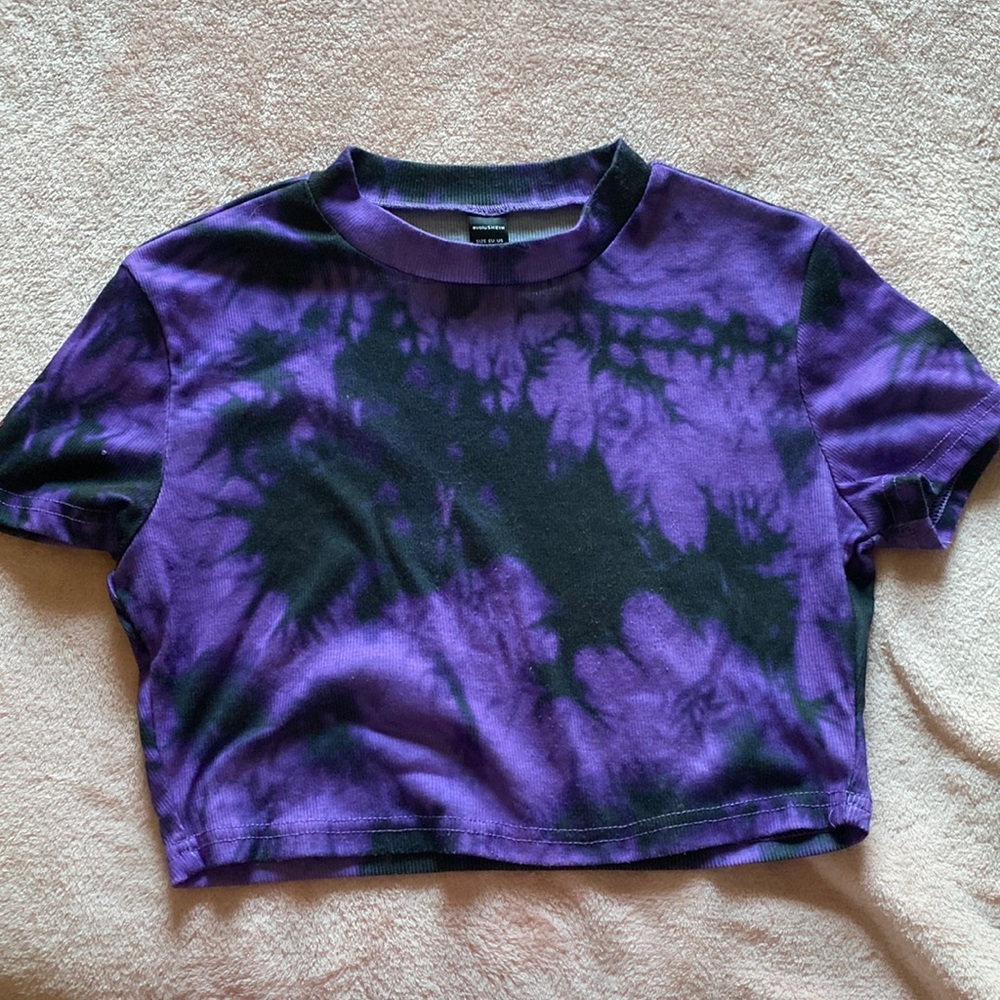Purple and black crop top